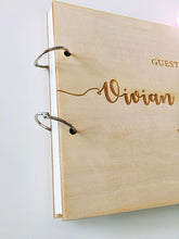 Load image into Gallery viewer, Calligraphy guest book with personalized name and date
