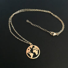 Load image into Gallery viewer, Bohemian simple geometric world map necklace