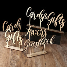 Load image into Gallery viewer, Freestanding calligraphy signs for gifts, cards, favors and guestbooks