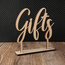 Load image into Gallery viewer, Freestanding calligraphy signs for gifts, cards, favors and guestbooks