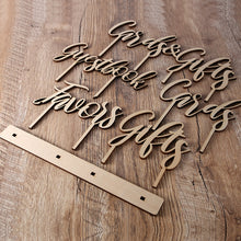 Load image into Gallery viewer, Freestanding calligraphy signs for gifts, cards, favors and guestbooks